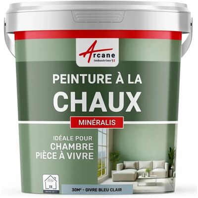 Peinture de chaux naturelle intérieure - mineralis - 30m² - gelée bleue clair - arcane industries - Publicité Peinture de chaux naturelle intérieure - mineralis - 30m² - gelée bleue clair - arcane industries - Publicité
