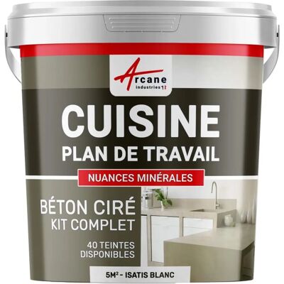 Revêtement en béton Arcane Industries - Isatis blanc - Mur et plan de travail - 5 m² - Publicité Revêtement en béton Arcane Industries - Isatis blanc - Mur et plan de travail - 5 m² - Publicité