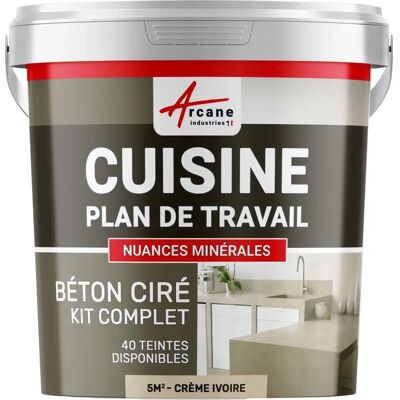 Revêtement en Béton Marbre Crème - Mur et Plan de Travail - 5m² - Publicité Revêtement en Béton Marbre Crème - Mur et Plan de Travail - 5m² - Publicité