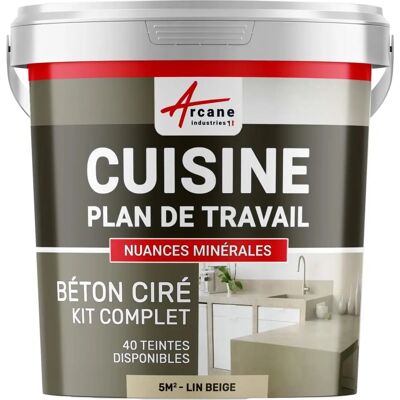 Revêtement en béton beige - Mur et plan de travail - 5 m² - Arcane Industries - Publicité Revêtement en béton beige - Mur et plan de travail - 5 m² - Arcane Industries - Publicité