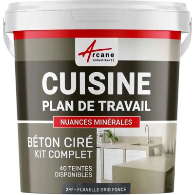 Revêtement en Béton Gris Foncé - Surface de Cuisine et Mur - Publicité Revêtement en Béton Gris Foncé - Surface de Cuisine et Mur - Publicité
