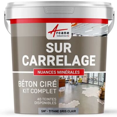 Kit de béton ciré pour carreaux - Titane gris clair - 5 m² - Publicité Kit de béton ciré pour carreaux - Titane gris clair - 5 m² - Publicité