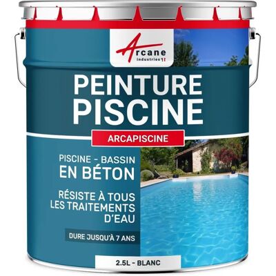 Peinture pour piscines Arcane Industries - 2,5L Blanc - Revêtement étanche - Publicité Peinture pour piscines Arcane Industries - 2,5L Blanc - Revêtement étanche - Publicité