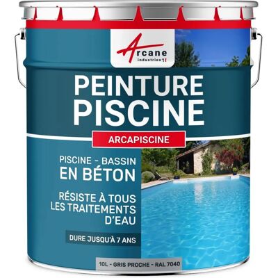 Peinture pour piscines Arcane Industries - Gris clair - 10L - Enduit de béton - Publicité Peinture pour piscines Arcane Industries - Gris clair - 10L - Enduit de béton - Publicité