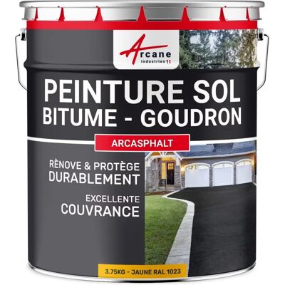 Arcane Industries Arcasphalt - Peinture pour asphalte, 3.75kg, Jaune - Publicité Arcane Industries Arcasphalt - Peinture pour asphalte, 3.75kg, Jaune - Publicité