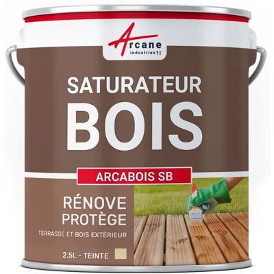 Saturateur bois Arcabois SB naturel - 2,5L - Protège & préserve - Publicité Saturateur bois Arcabois SB naturel - 2,5L - Protège & préserve - Publicité