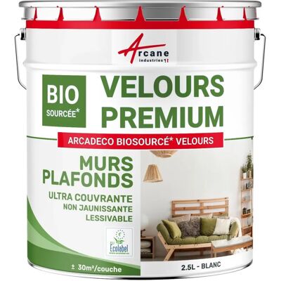 Arcadeco Biosourcée - Peinture écologique velours - 2.5L Arcadeco Biosourcée - Peinture écologique velours - 2.5L