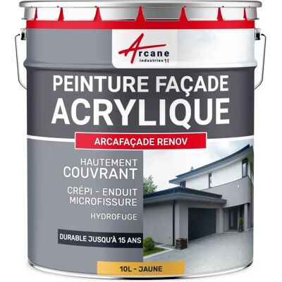 Peinture façade jaune 10L - Arcane Industries - Peinture pour extérieurs - Publicité Peinture façade jaune 10L - Arcane Industries - Peinture pour extérieurs - Publicité