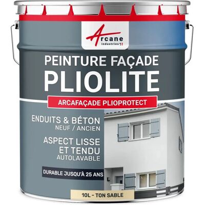 Peinture Arcane Industries - Façade Pliolite - 10L - Ton Sable - 80m² - Publicité Peinture Arcane Industries - Façade Pliolite - 10L - Ton Sable - 80m² - Publicité