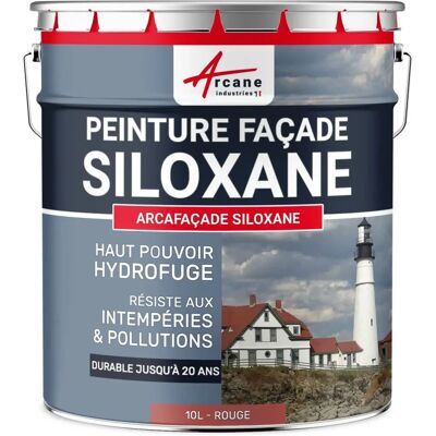 Peinture siloxane Arcane Industries - Rouge, 10L, 60m², 1 couche Peinture siloxane Arcane Industries - Rouge, 10L, 60m², 1 couche
