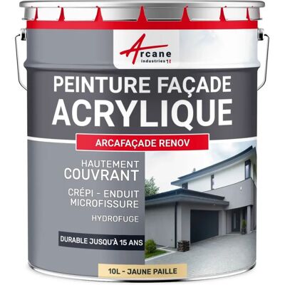 Peinture acrylique pour façades - arcafaçade renov - 10L - Jaune paille - Publicité Peinture acrylique pour façades - arcafaçade renov - 10L - Jaune paille - Publicité