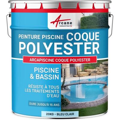 Peinture pour piscine Arcane Industries en polyuréthane - Bleu Clair - 20kg - Résiste à l'eau - Publicité Peinture pour piscine Arcane Industries en polyuréthane - Bleu Clair - 20kg - Résiste à l'eau - Publicité