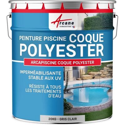 Peinture pour piscine en polyuréthane - Gris clair - 20kg - Publicité Peinture pour piscine en polyuréthane - Gris clair - 20kg - Publicité