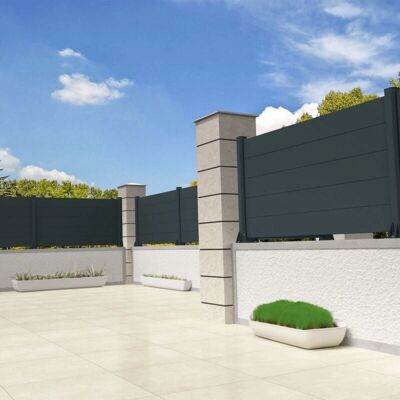 INTERSUN Panel de privacidad de aluminio - 1911x515 mm - Gris antracita INTERSUN Panel de privacidad de aluminio - 1911x515 mm - Gris antracita