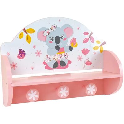 FUN HOUSE Różowy wieszak na ścianę MDF koala 33x46x15cm FUN HOUSE Różowy wieszak na ścianę MDF koala 33x46x15cm