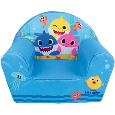 Fauteuil Baby Shark Bleu - Siège enfant en mousse - Publicité Fauteuil Baby Shark Bleu - Siège enfant en mousse - Publicité