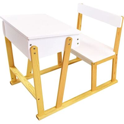 Jemini Scrivania Stile Scandinavo Bianca con Sedia in Legno - Scrivania con Sedia Jemini Scrivania Stile Scandinavo Bianca con Sedia in Legno - Scrivania con Sedia