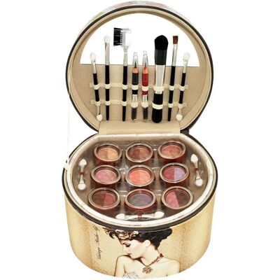 GLOSS Mallette de maquillage Vintage marron - 36pcs - Publicité GLOSS Mallette de maquillage Vintage marron - 36pcs - Publicité