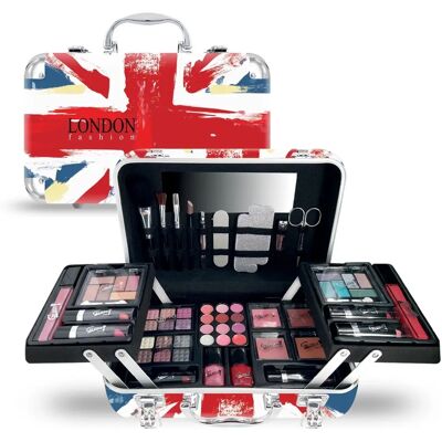 GLOSS Mallette de maquillage avec drapeau du Royaume-Uni - 62 pièces - Publicité GLOSS Mallette de maquillage avec drapeau du Royaume-Uni - 62 pièces - Publicité