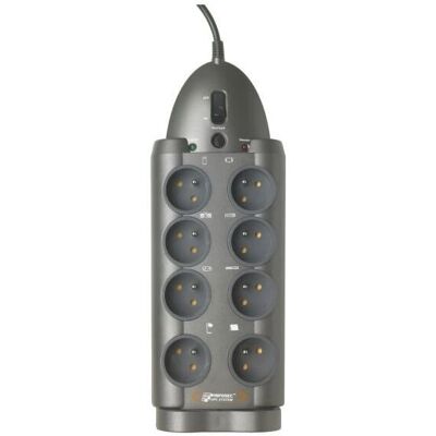 Infosec S8 LAN TV Noir - 8 prises, RJ45, protection contre surtensions - Publicité Infosec S8 LAN TV Noir - 8 prises, RJ45, protection contre surtensions - Publicité