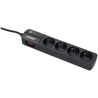 Infosec S4 Black Line II Mehrfachsteckdose - 4 Steckdosen Infosec S4 Black Line II Mehrfachsteckdose - 4 Steckdosen