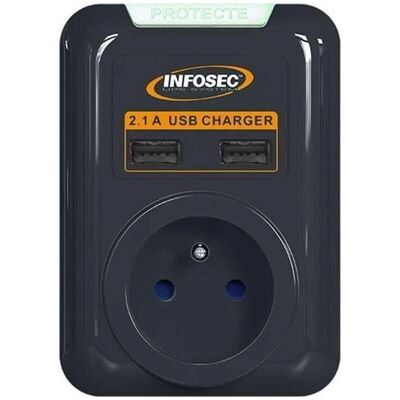 Parasurtenseur INFOSEC S1 USB NEO - Multiprise secteur avec USB et prise FR - Publicité Parasurtenseur INFOSEC S1 USB NEO - Multiprise secteur avec USB et prise FR - Publicité