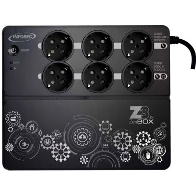 Infosec Z3 Zenergy Box 500 - UPS 8 Prises - Publicité Infosec Z3 Zenergy Box 500 - UPS 8 Prises - Publicité