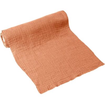JADEO Cotton Gauze Terracotta Table Runner - Table Type JADEO Cotton Gauze Terracotta Table Runner - Table Type