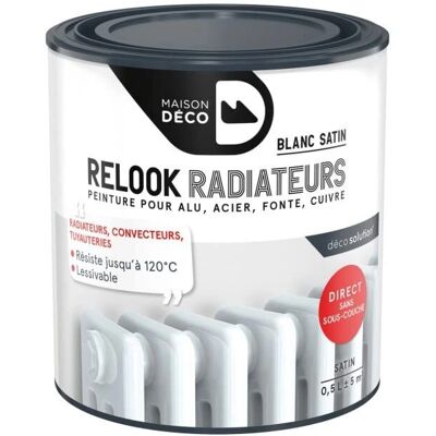 Peinture radiateurs MAISON DECO - Blanc satiné - 0,5L - Publicité Peinture radiateurs MAISON DECO - Blanc satiné - 0,5L - Publicité