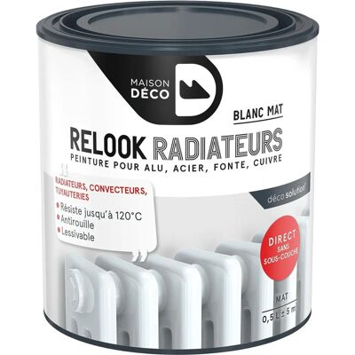 Peinture Maison Deco pour radiateurs - Blanc mat - 0,5L - Publicité Peinture Maison Deco pour radiateurs - Blanc mat - 0,5L - Publicité