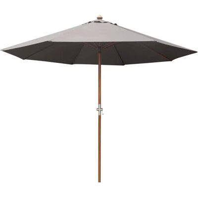 Parasol en Bois Holly 300 cm avec Manivelle - Gris - Publicité Parasol en Bois Holly 300 cm avec Manivelle - Gris - Publicité