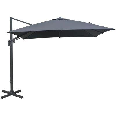 PROLOISIRS Parasol de jardin tournant 3x3 m - Gris - Publicité PROLOISIRS Parasol de jardin tournant 3x3 m - Gris - Publicité