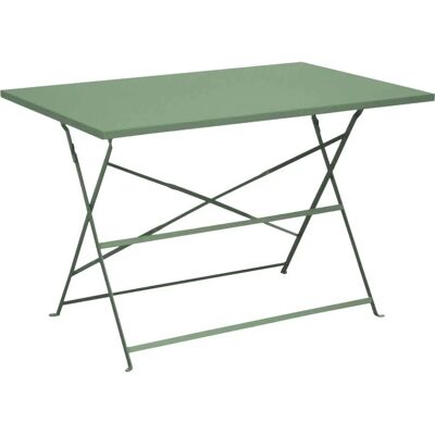 PROLOISIRS Table de jardin rectangulaire en acier - 110x70 cm - Amande - Graphite - Publicité PROLOISIRS Table de jardin rectangulaire en acier - 110x70 cm - Amande - Graphite - Publicité