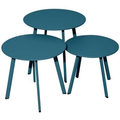Proloisirs Table de jardin en acier 50cm Bleu - Publicité Proloisirs Table de jardin en acier 50cm Bleu - Publicité