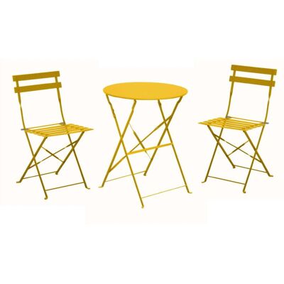 Proloisirs Cuba Ø 60 cm Ensemble Mobilier de Jardin - Miel - Publicité Proloisirs Cuba Ø 60 cm Ensemble Mobilier de Jardin - Miel - Publicité