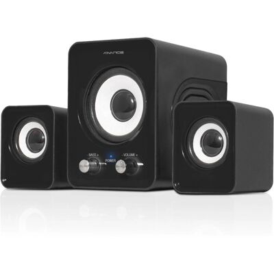 Advance SoundPhonic 2.1 Lautsprecherset - Schwarz - 6W Advance SoundPhonic 2.1 Lautsprecherset - Schwarz - 6W