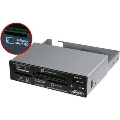 Advance CR-10INT Lecteur de Cartes - Interne, USB 2.0, Noir, Métallique - Publicité Advance CR-10INT Lecteur de Cartes - Interne, USB 2.0, Noir, Métallique - Publicité