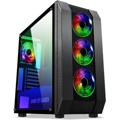 Spirit of Gamer Rogue VI RGB Számítógépház - Fekete, RGB Ventilátorok, ATX Spirit of Gamer Rogue VI RGB Számítógépház - Fekete, RGB Ventilátorok, ATX