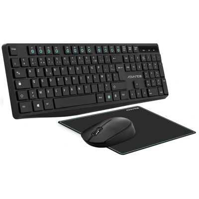 Advance Elite Combo Tastatur Maus Schwarz - Büro Wireless AZERTY Advance Elite Combo Tastatur Maus Schwarz - Büro Wireless AZERTY