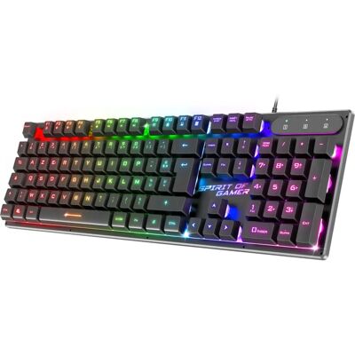 Clavier Spirit of Gamer PRO-K1 - RGB compact pour gaming USB AZERTY noir - Publicité Clavier Spirit of Gamer PRO-K1 - RGB compact pour gaming USB AZERTY noir - Publicité