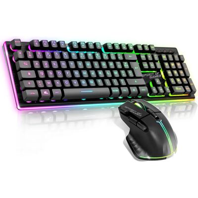 Pack Clavier et Souris Gaming Sans Fil Spirit Of Gamer CLS-MK600SBK - Noir - Publicité Pack Clavier et Souris Gaming Sans Fil Spirit Of Gamer CLS-MK600SBK - Noir - Publicité