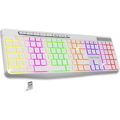 Advance R-TYPE Clavier Sans Fil Blanc RGB - Clavier - Publicité Advance R-TYPE Clavier Sans Fil Blanc RGB - Clavier - Publicité
