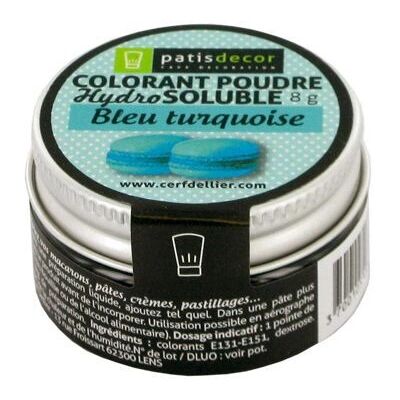 Patisdécor - P1111 - Bleu turquoise - Colorant alimentaire - Publicité Patisdécor - P1111 - Bleu turquoise - Colorant alimentaire - Publicité