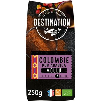 Café molido orgánico colombiano de Destination Bio - Arábica, 250g Café molido orgánico colombiano de Destination Bio - Arábica, 250g