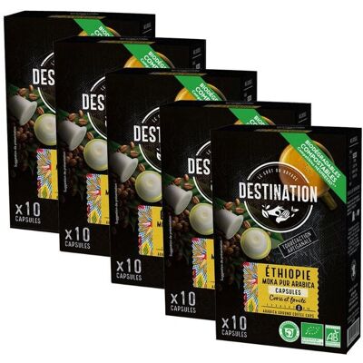 Café Arabica Destination Bio Awasas N°22 - Cápsulas biodegradables Café Arabica Destination Bio Awasas N°22 - Cápsulas biodegradables