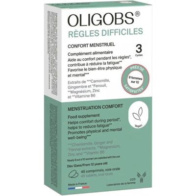 Laboratoire CCD Oligobs Confort Menstruel 45 Comprimés - Complément Alimentaire - Publicité Laboratoire CCD Oligobs Confort Menstruel 45 Comprimés - Complément Alimentaire - Publicité