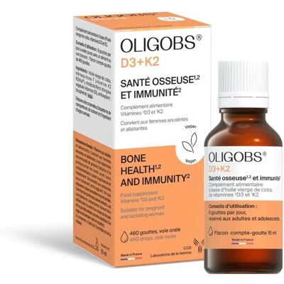 Laboratoire CCD Oligobs D3+K2 Santé Osseuse et Immunité - 15 ml - Publicité Laboratoire CCD Oligobs D3+K2 Santé Osseuse et Immunité - 15 ml - Publicité
