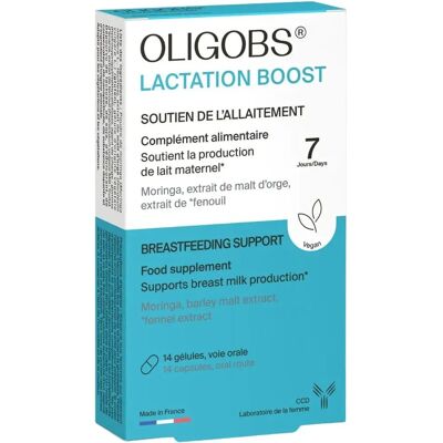 Laboratoire CCD Oligobs Lactation Boost - Soutien de l'Allaitement - Boîte 14 gélules - Publicité Laboratoire CCD Oligobs Lactation Boost - Soutien de l'Allaitement - Boîte 14 gélules - Publicité