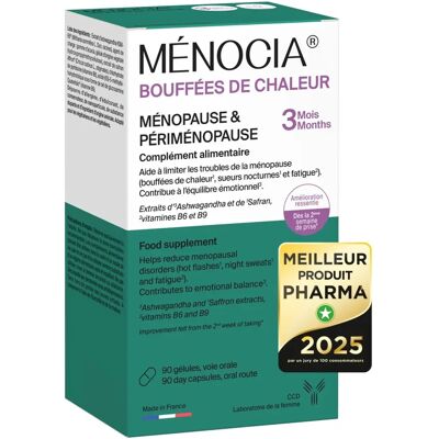 Laboratoire CCD Ménocia Bouffées de Chaleur 90 Gélules - Soutien à la ménopause - Publicité Laboratoire CCD Ménocia Bouffées de Chaleur 90 Gélules - Soutien à la ménopause - Publicité
