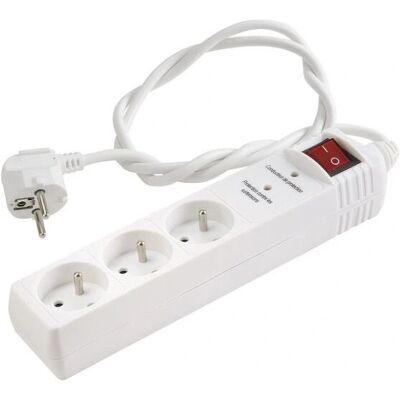 Protector contra sobretensiones Erard 728367 - 3 tomas - cable 1m - Blanco Protector contra sobretensiones Erard 728367 - 3 tomas - cable 1m - Blanco